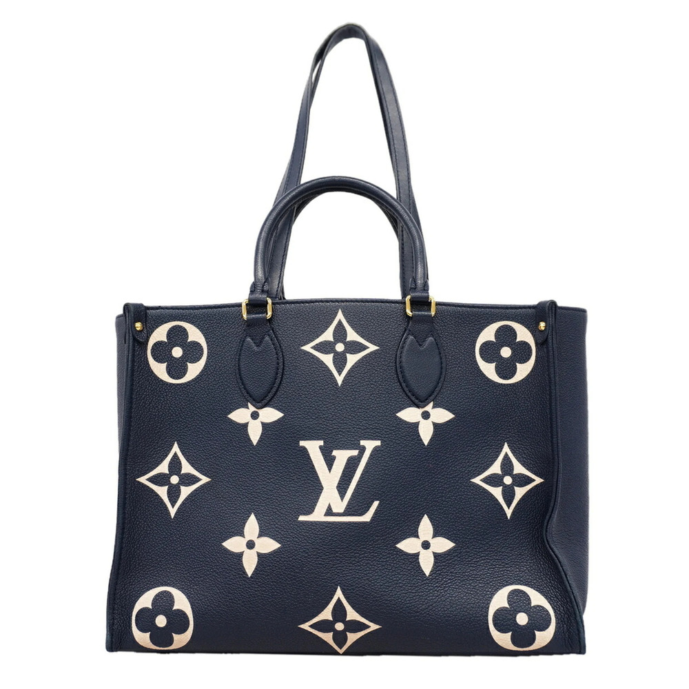 Louis Vuitton Monogram Empreinte Bicolor OnTheGo MM Tote Bag M47084 Blue Crea...